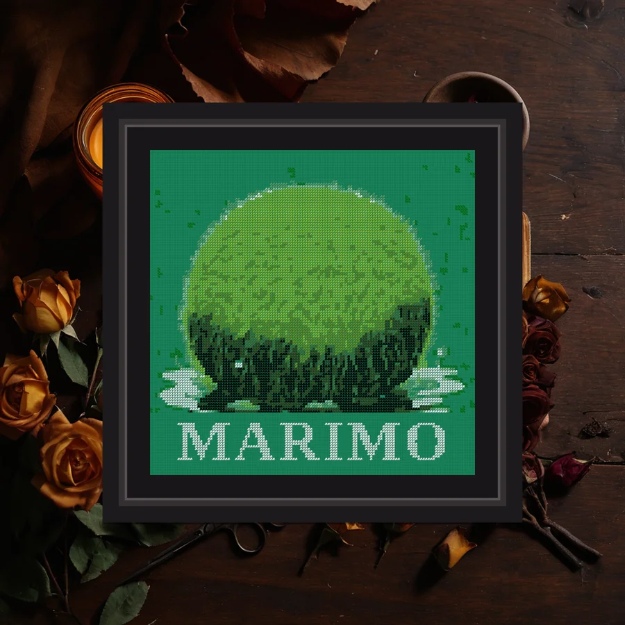 Marimo cross stitch pattern