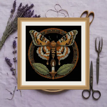 Moth And Candle cross stitch pattern