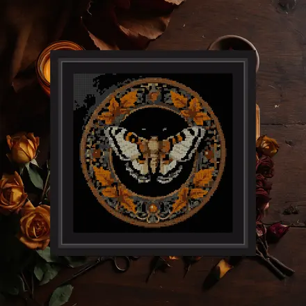 Moth And Keyhole cross stitch pattern