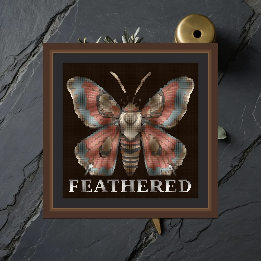 Feathered cross stitch pattern