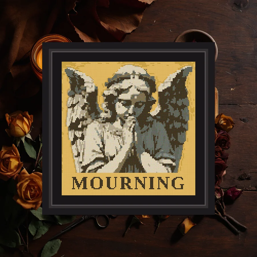 Mourning cross stitch pattern