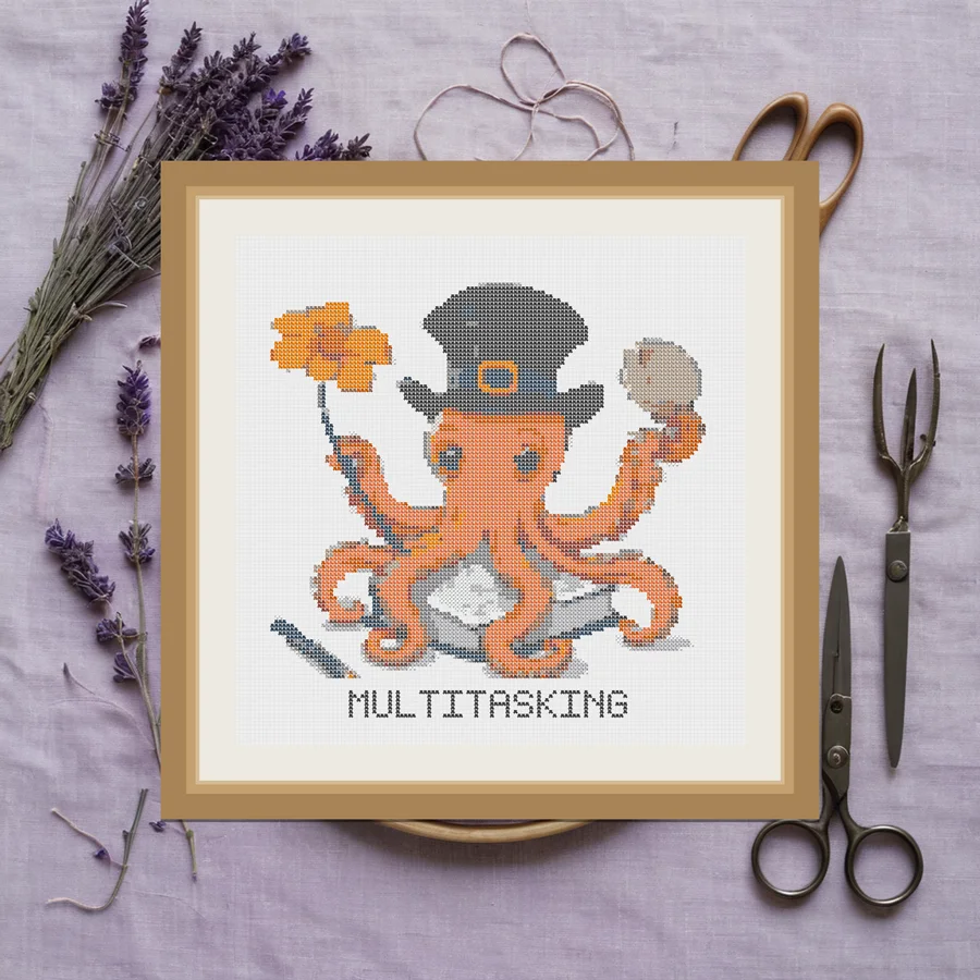 Multitasking cross stitch pattern