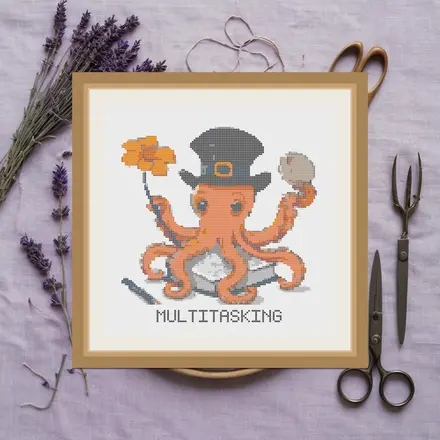 Multitasking cross stitch pattern