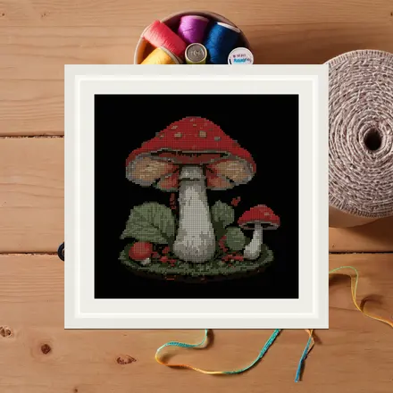 Fly Agaric Study cross stitch pattern