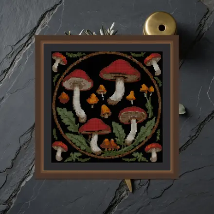 Mushroom Botanical Four cross stitch pattern