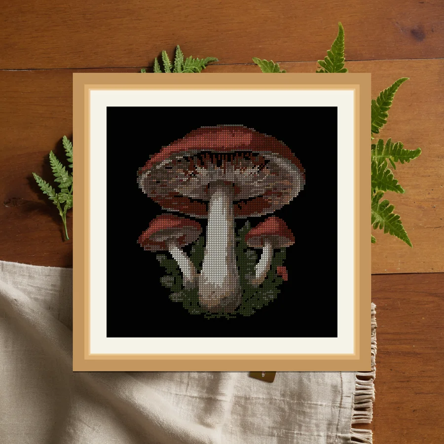 Mushroom Cross Section cross stitch pattern