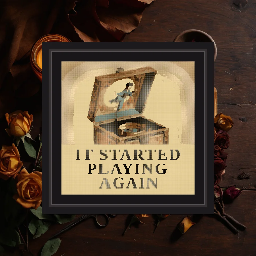 It Started Playing Again cross stitch pattern