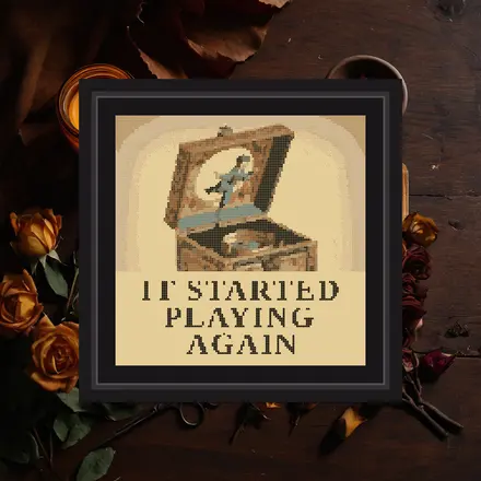 It Started Playing Again cross stitch pattern