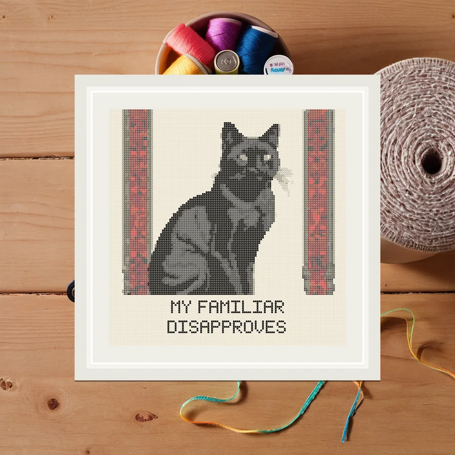 My Familiar Disapproves cross stitch pattern