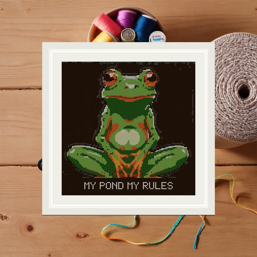 My Pond My Rules cross stitch pattern