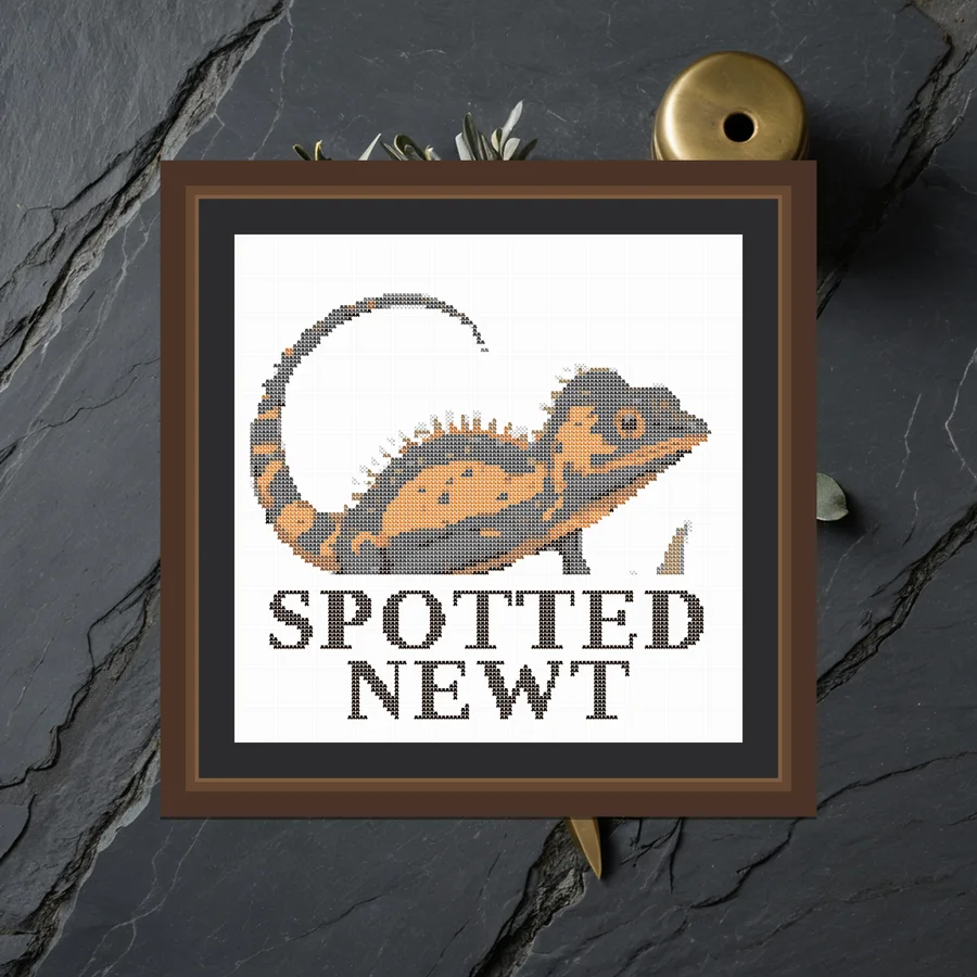 Newt cross stitch pattern