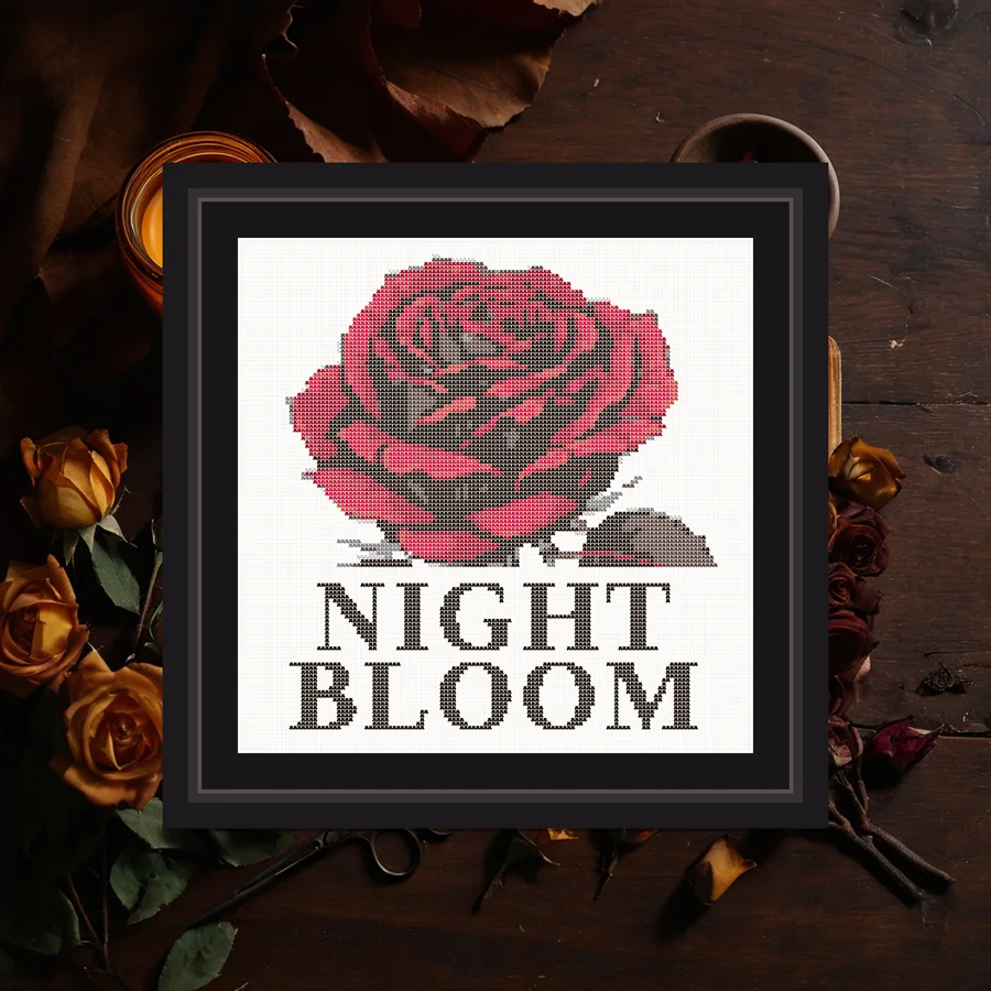 Night Bloom cross stitch pattern