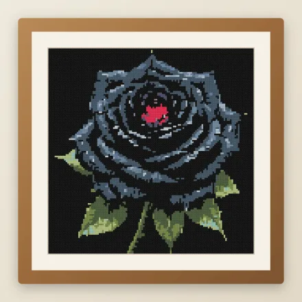 Nightfall Rose cross stitch pattern