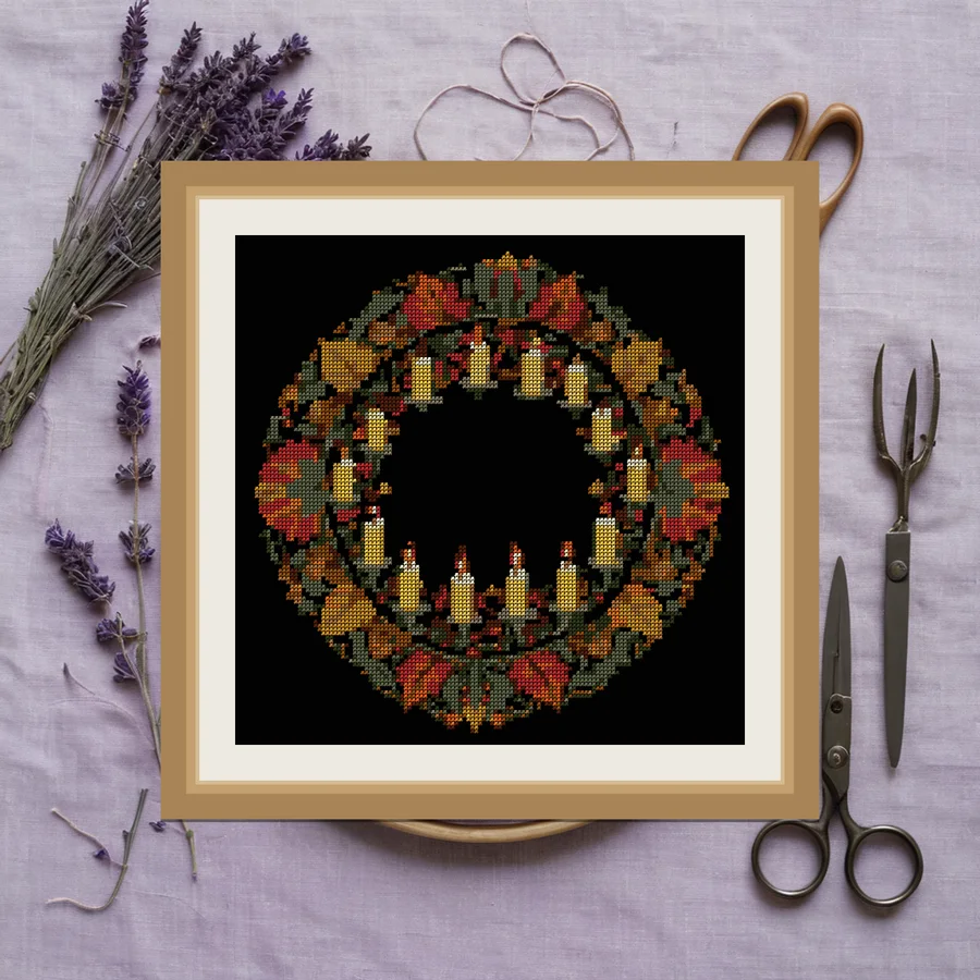 Nine Candles cross stitch pattern