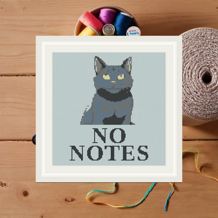No Notes cross stitch pattern