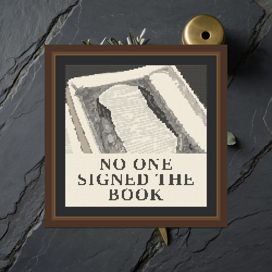 No One Signed The Book cross stitch pattern