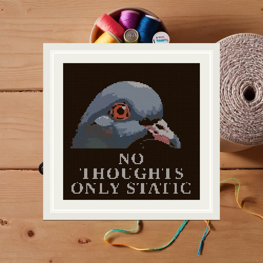 No Thoughts Only Static cross stitch pattern