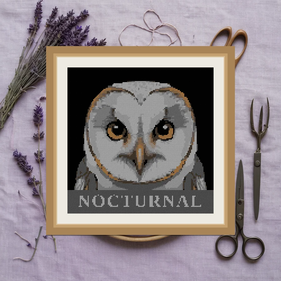 Nocturnal cross stitch pattern