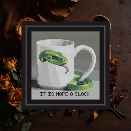 Nope O'Clock cross stitch pattern