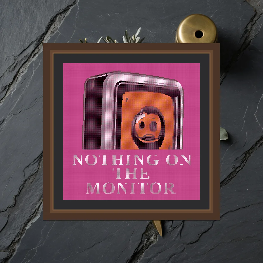 Nothing On The Monitor cross stitch pattern