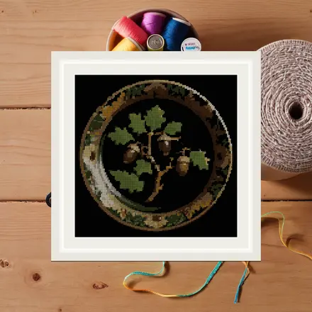 Oak Leaf And Acorn cross stitch pattern