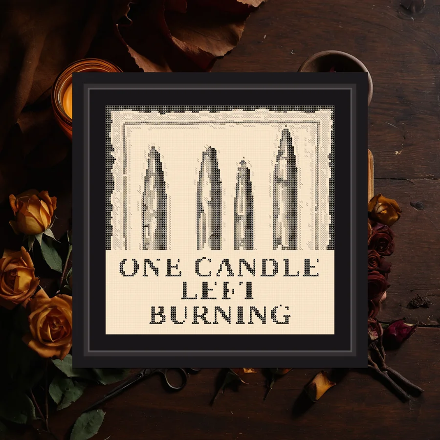 One Candle Left Burning cross stitch pattern