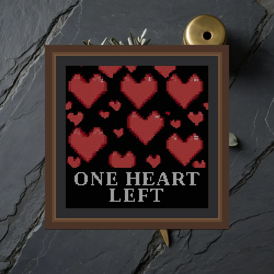 One Heart Left cross stitch pattern