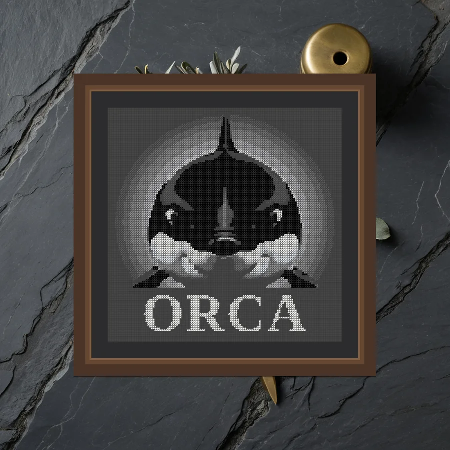 Orca cross stitch pattern