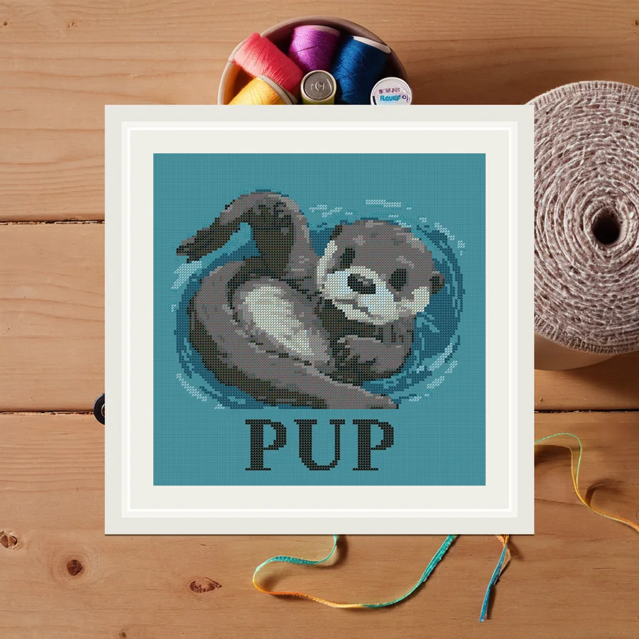 Pup cross stitch pattern