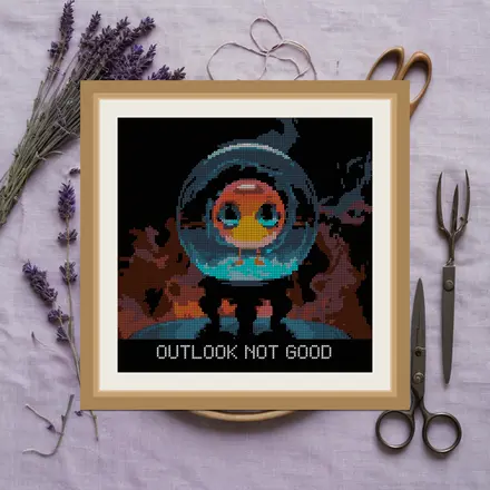 Outlook Not Good cross stitch pattern