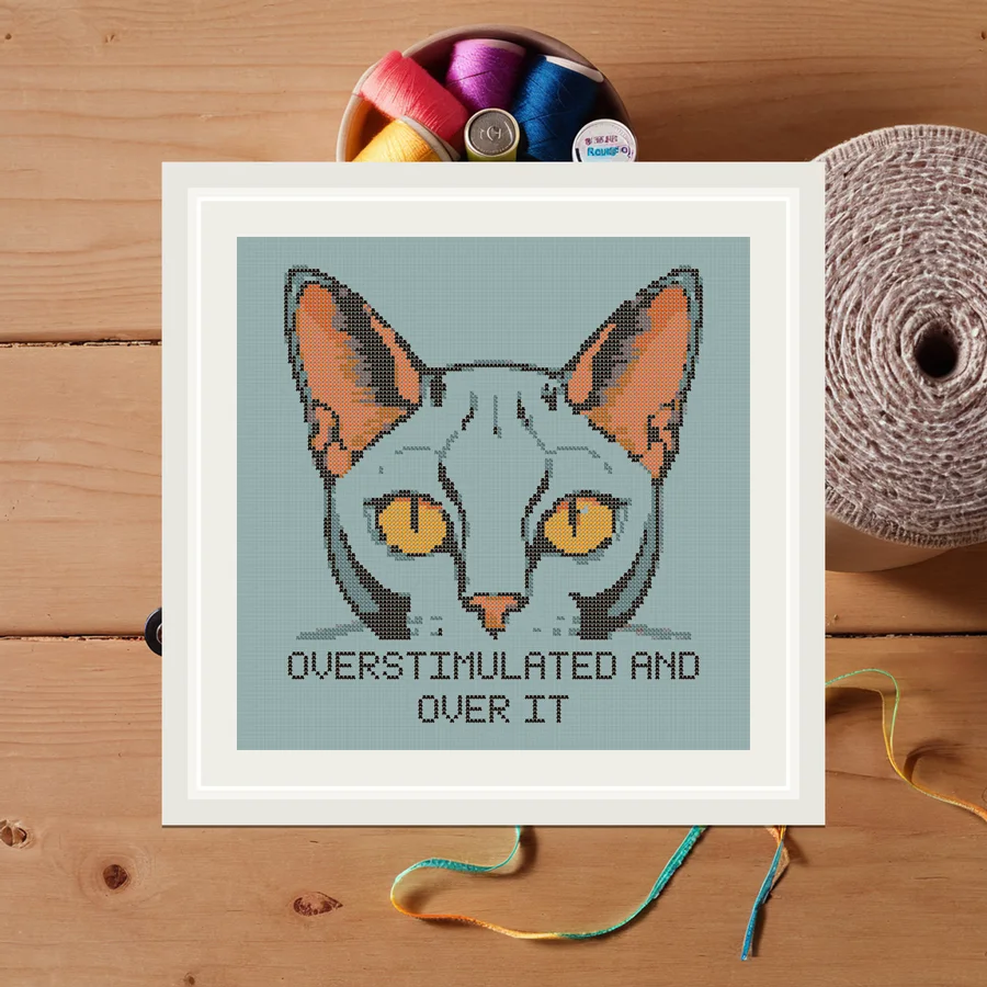 Overstimulated And Over It cross stitch pattern