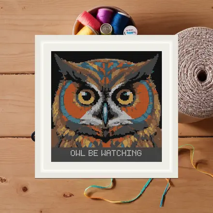 Owl Be Watching cross stitch pattern