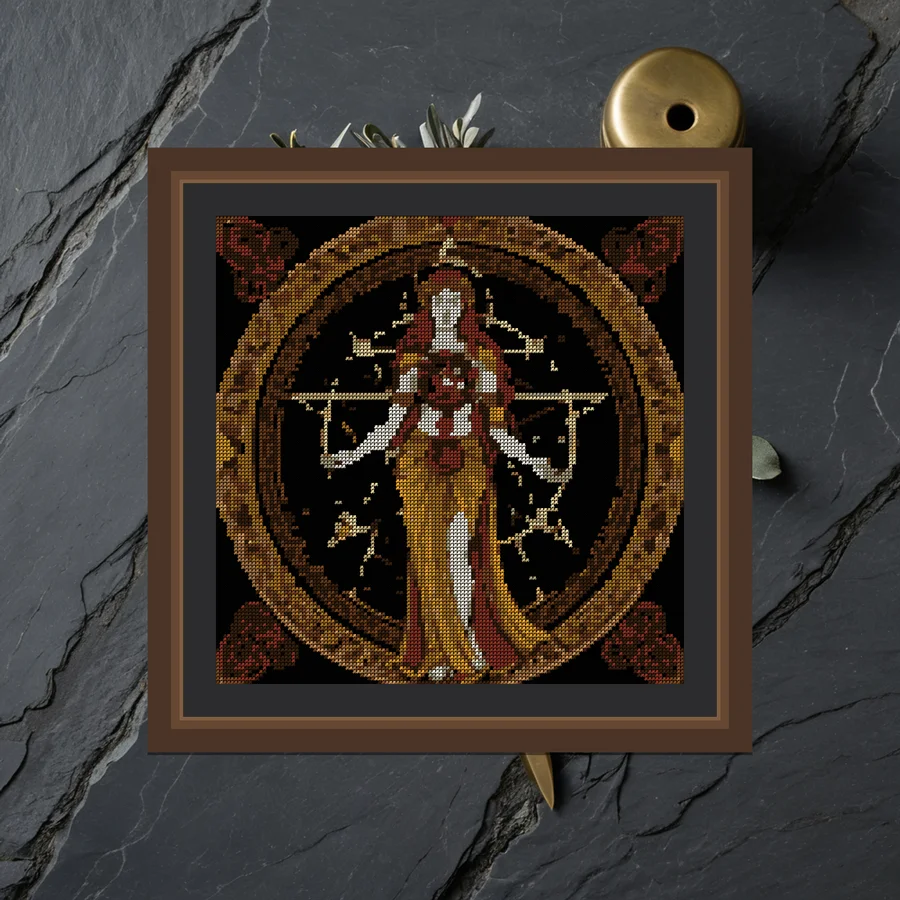 Page Of Pentacles cross stitch pattern