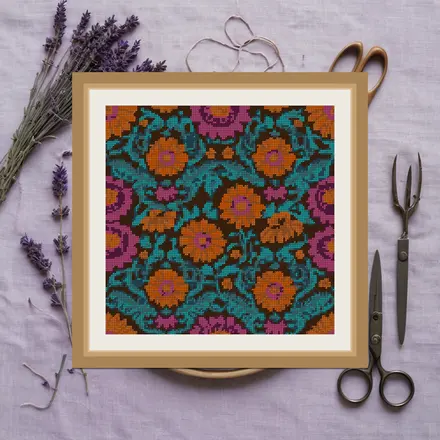Papel Picado Row cross stitch pattern