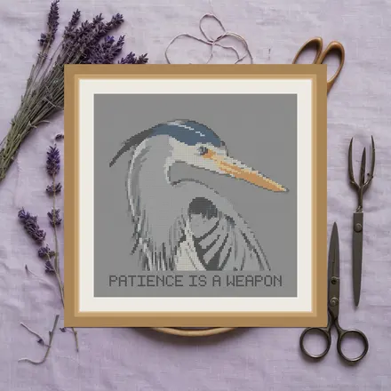 Patience cross stitch pattern