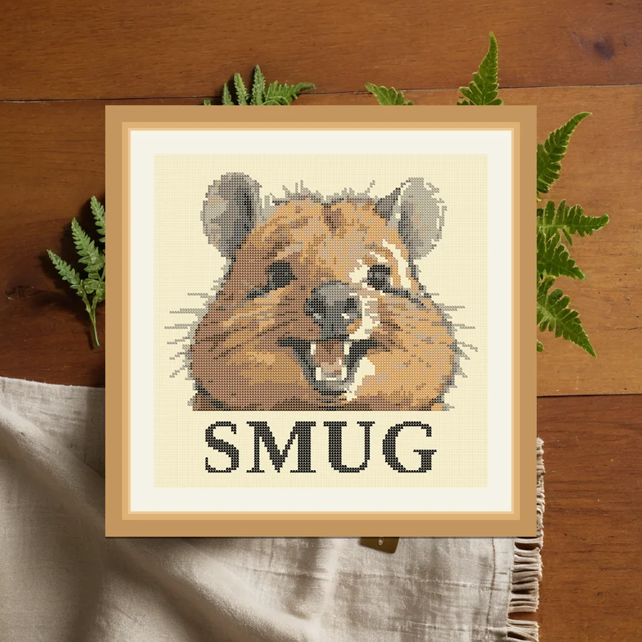 Smug cross stitch pattern