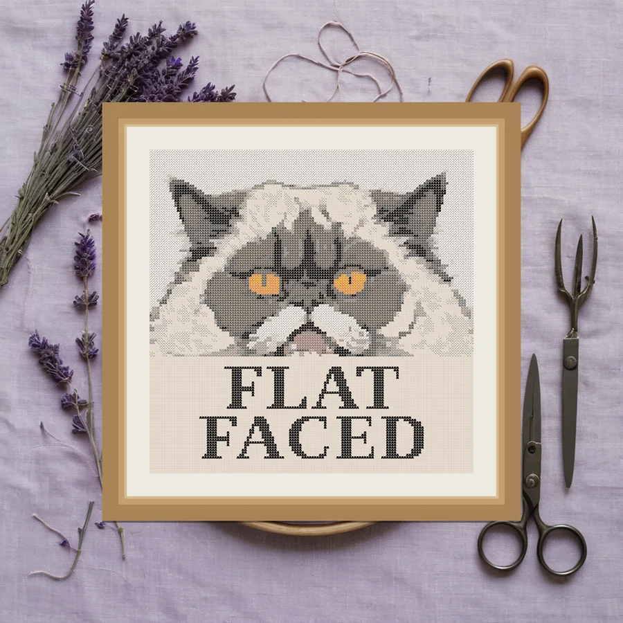 Flat Faced cross stitch pattern
