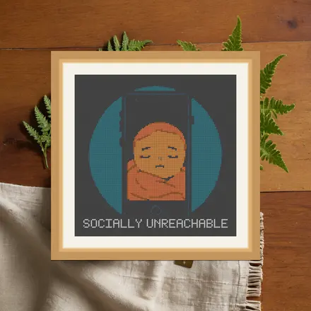 Socially Unreachable cross stitch pattern