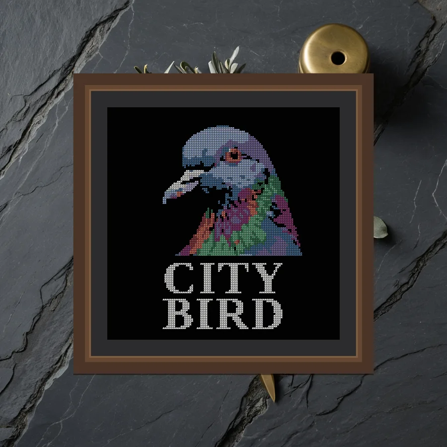City Bird cross stitch pattern
