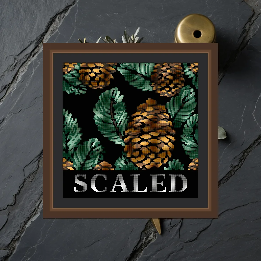 Scaled cross stitch pattern