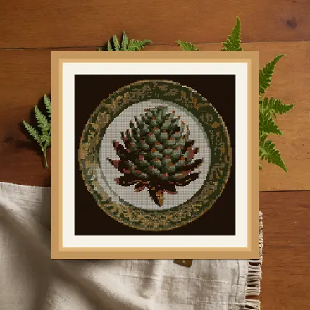 Pine Cone Study cross stitch pattern