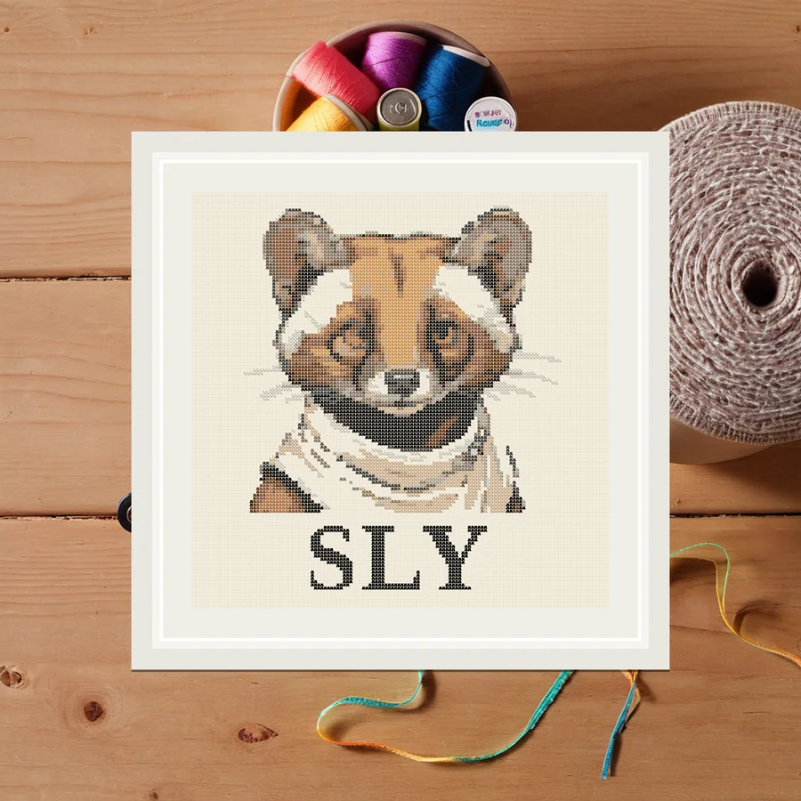 Sly cross stitch pattern