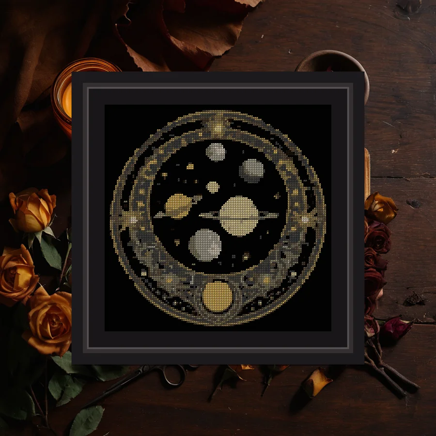 Planet Row cross stitch pattern