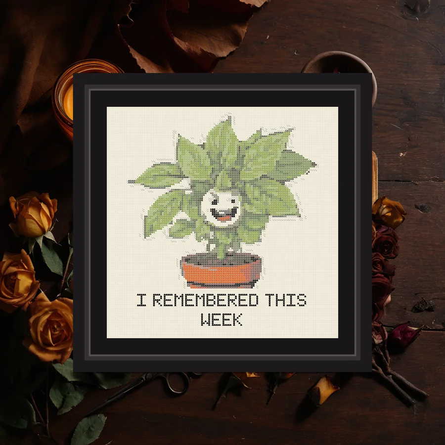 I Remembered This Week cross stitch pattern