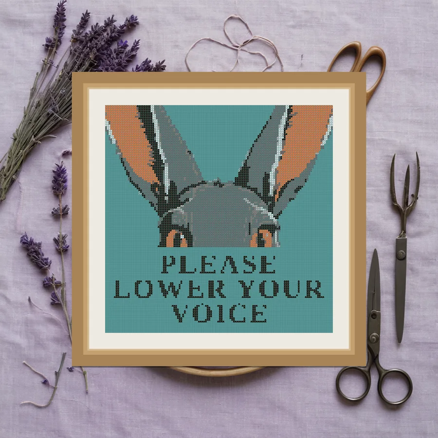 Please Lower Your Voice cross stitch pattern