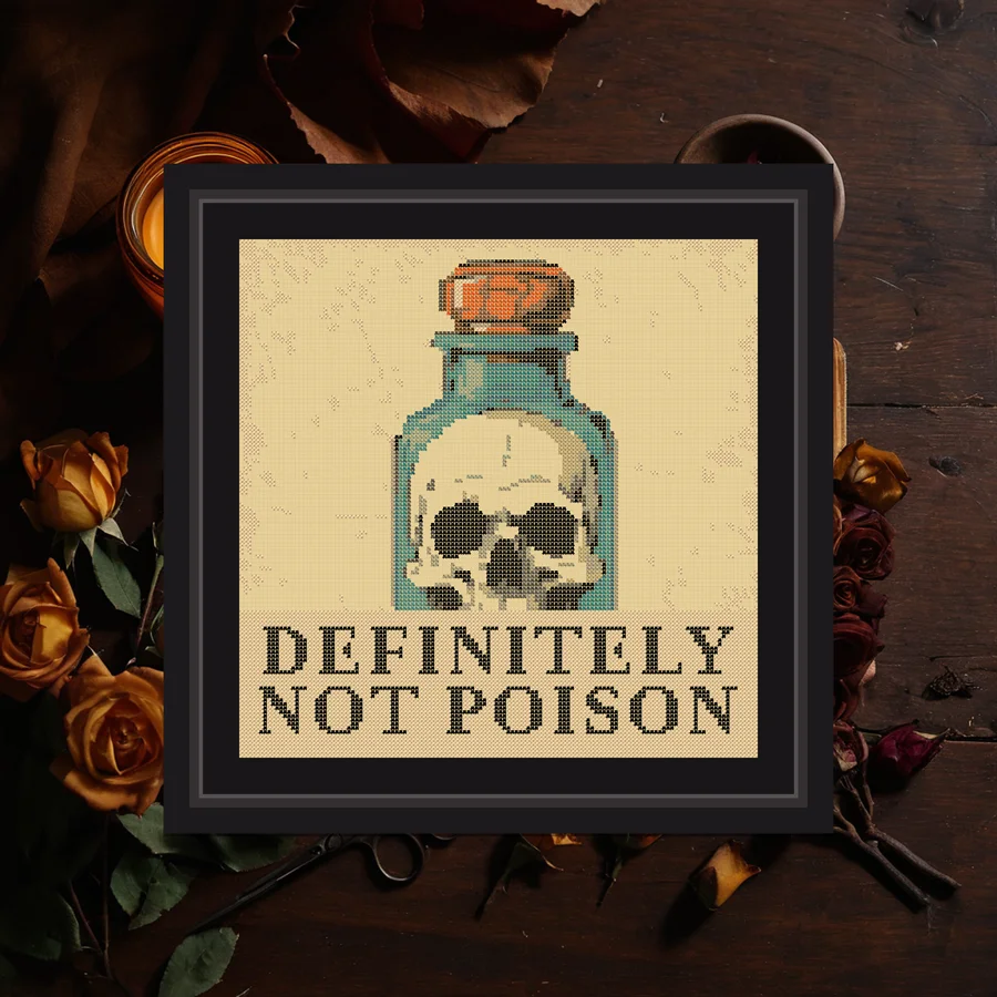 Definitely Not Poison cross stitch pattern