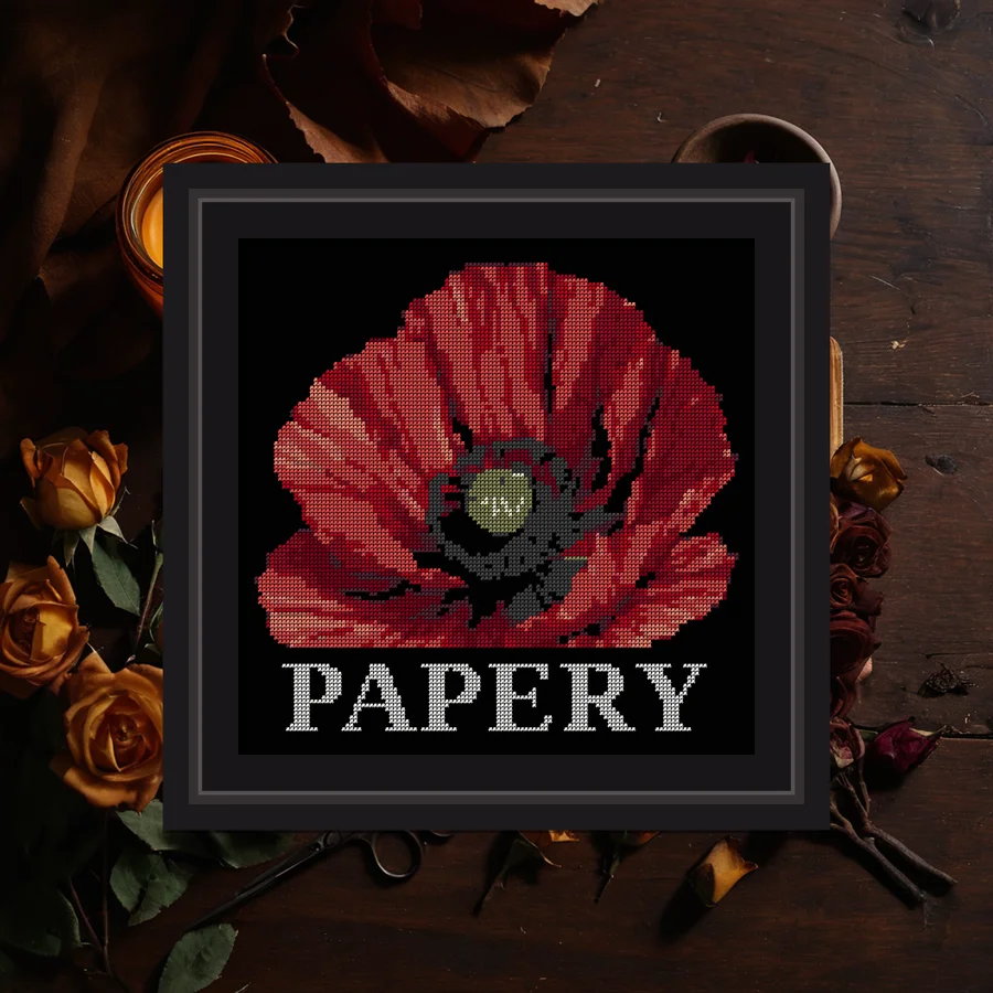 Papery cross stitch pattern