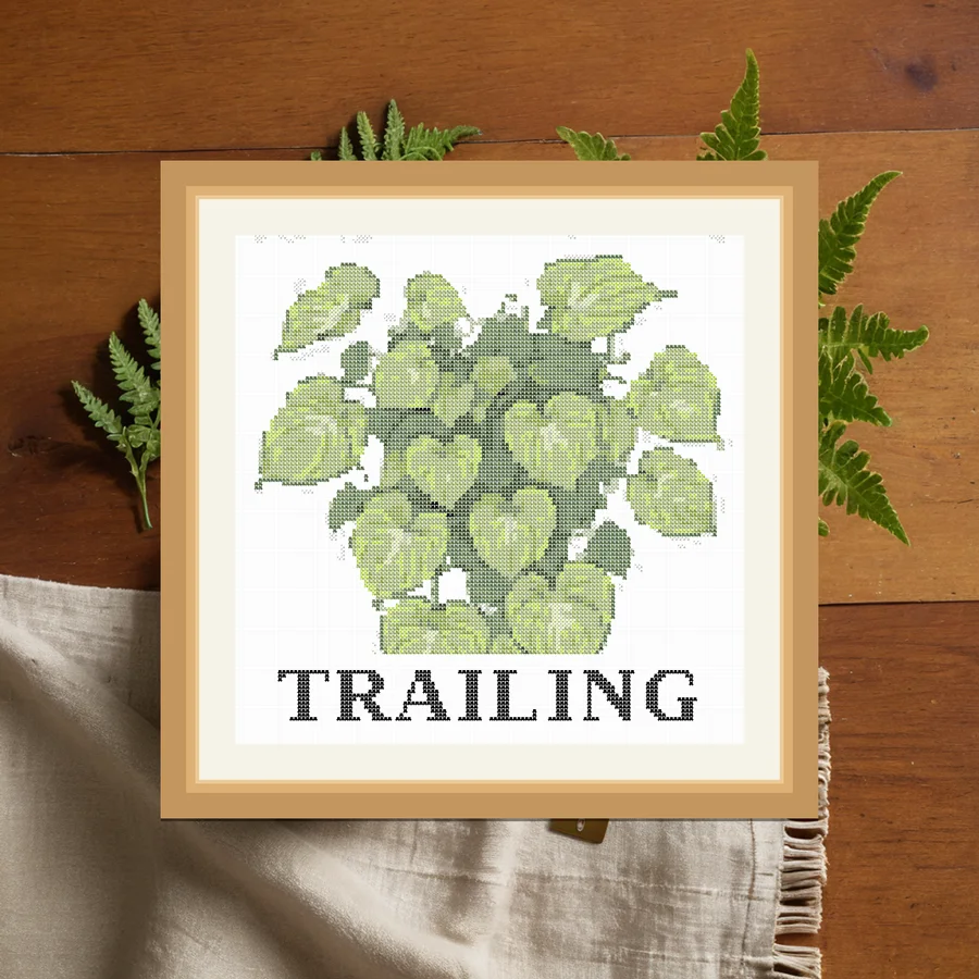 Trailing cross stitch pattern