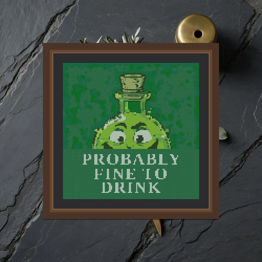 Probably Fine To Drink cross stitch pattern