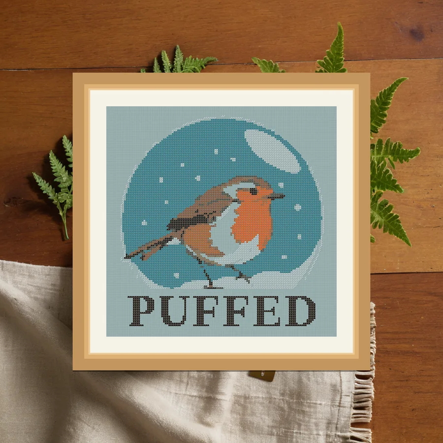 Puffed cross stitch pattern